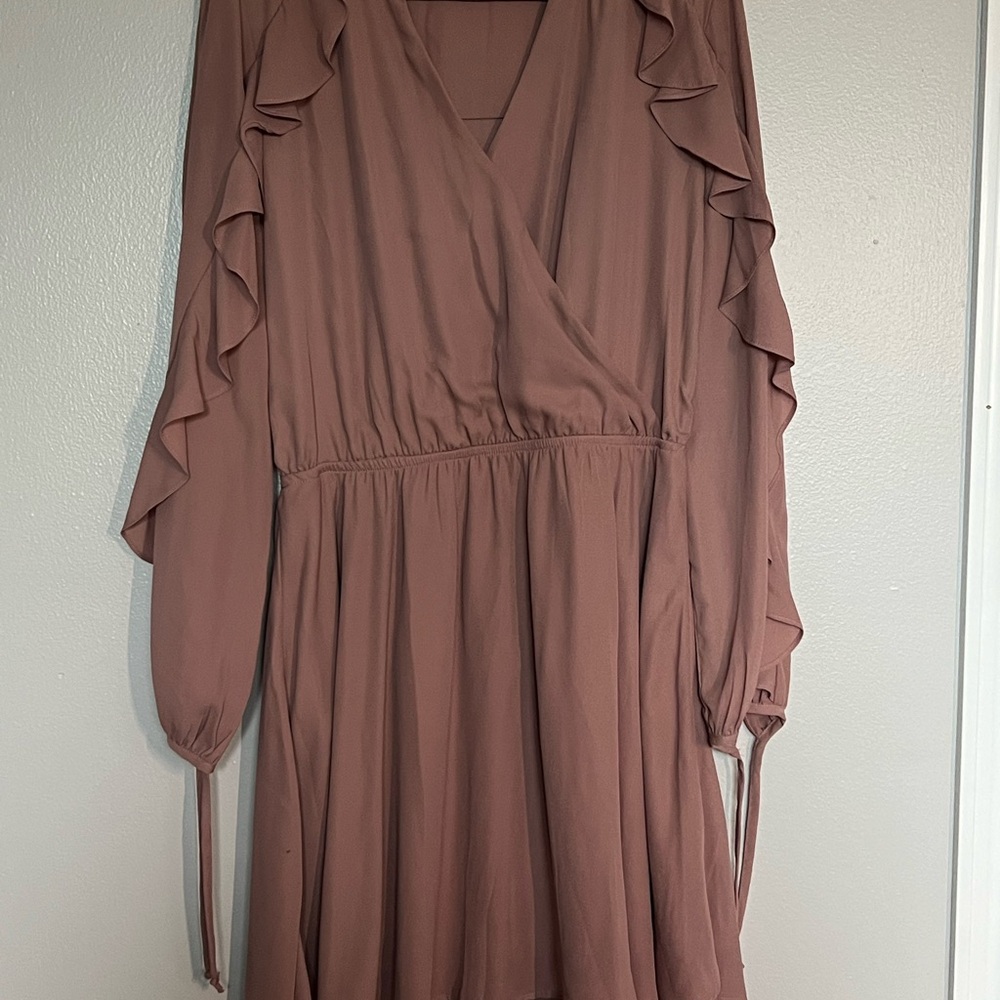 My Michelle Dusty Rose Long Sleeve Dress